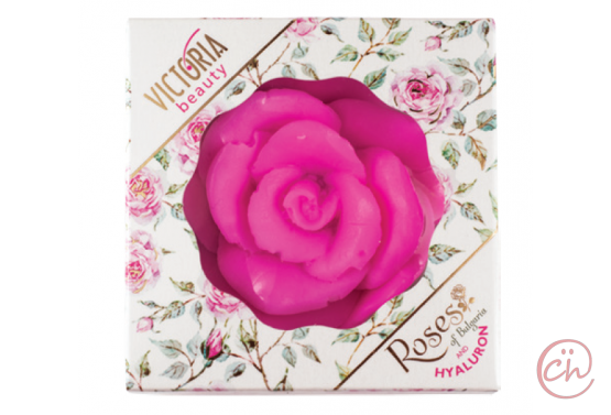 Глицеринов сапун за лице и тяло 110g с Розово масло Roses and Hyaluron - Victoria Beauty